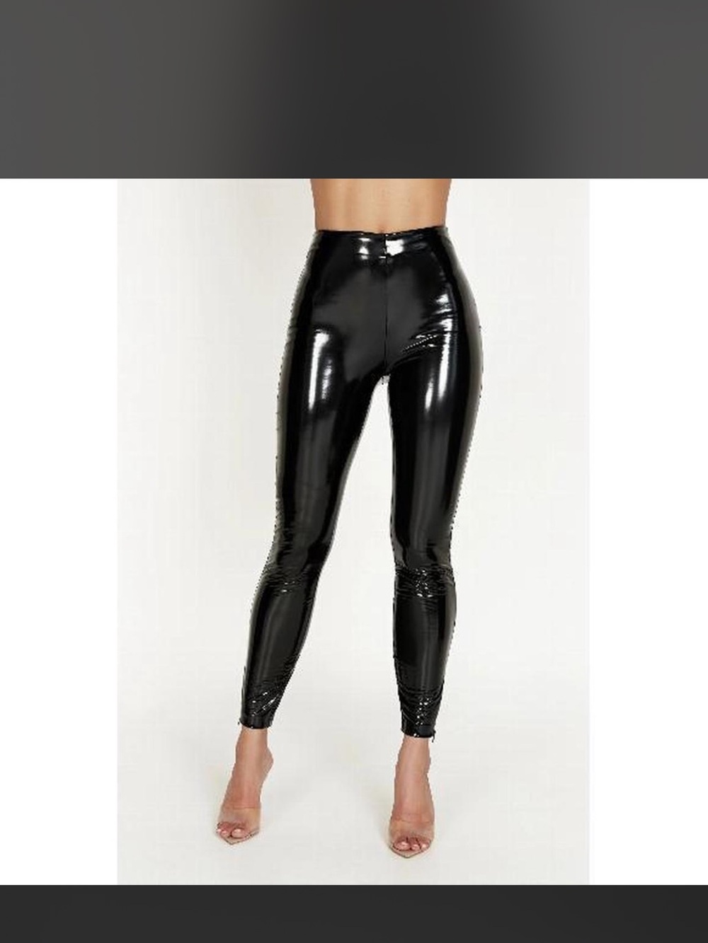 Meshki Black Patent Skinny Leggings